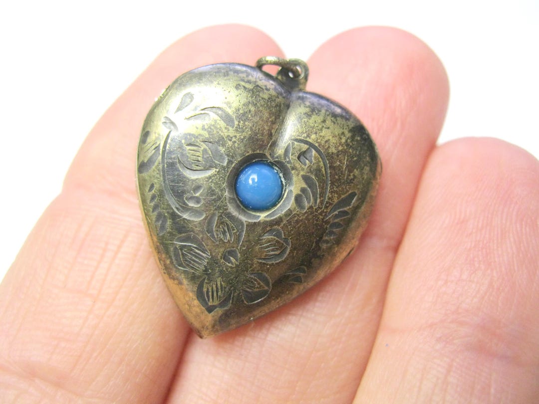 Pendentif Vintage En Argent 925 Avec Ambre - Style URSS Ancien - Super Délicat - Occasion Bon état