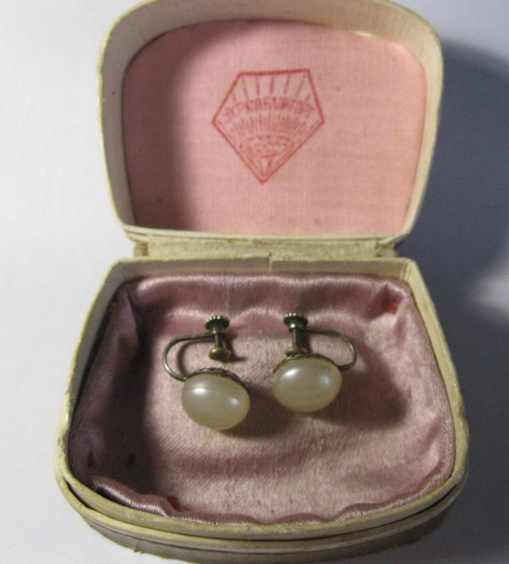 Vintage so nice RARE Earrings Pearls Silver 875  … - image 1