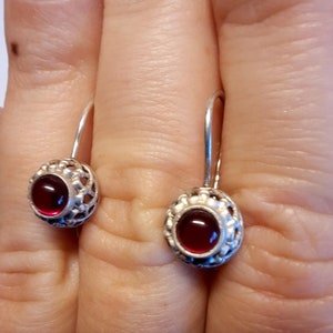 Garnet Vintage URSS Prata 925 Brincos antigos incríveis