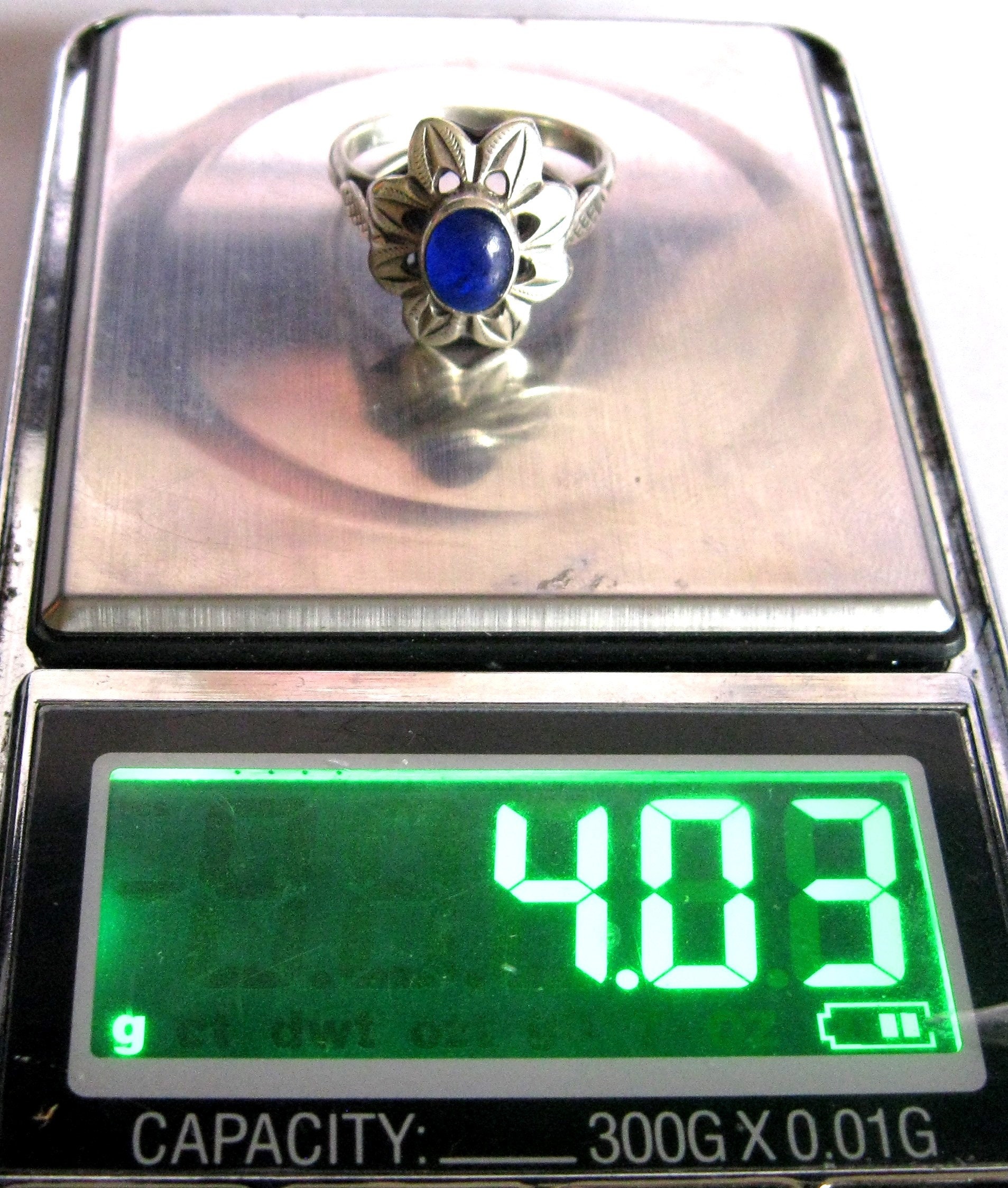 Amazing Vtg Ring Silver 875 Blue St - Etsy