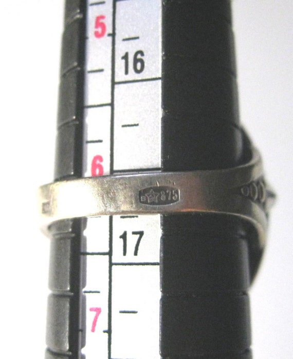 AMAZING Ruby Vintage Soviet Era Ring Silver 875 U… - image 9