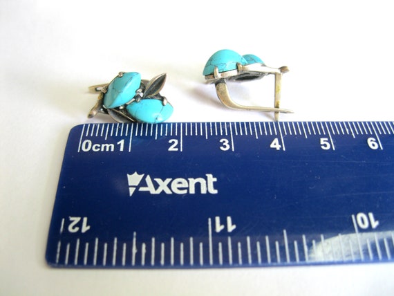 Vintage Beautiful Exclusive Turquoise Earrings Si… - image 6