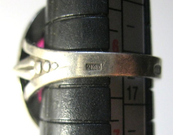AMAZING Ruby Vintage Soviet Era Ring Silver 875 U… - image 10