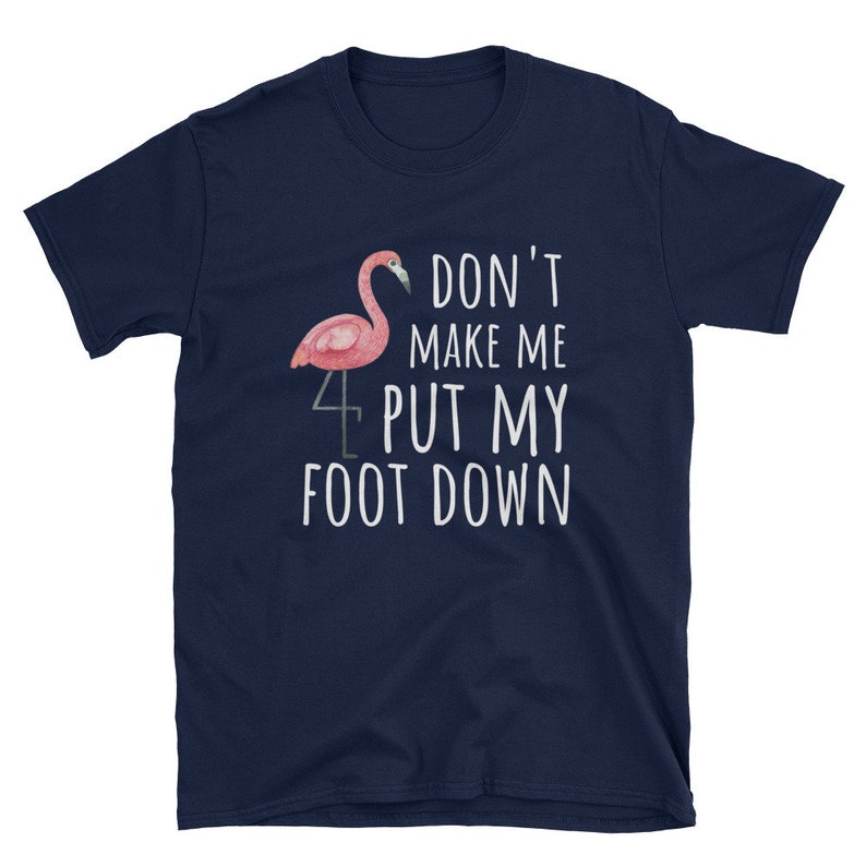 Don't Make Me Put My Foot Down Pink Flamingo Shirt Animal Statement T ...