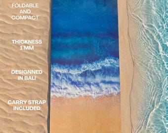 Ocean Travel Yoga Mat | 1mm Foldable Lightweight Non-Slip Suede Top