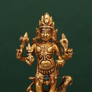 Brass Lord Bhairav Idol - Mahdev Incarnation Figurine - Vajrabhairava - Yamantaka - Bhairav Murti - Bhairav With Dog -  God For Worship