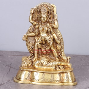 Maa Kali Brass Statue - Goddess Kalika Idol - Adishakti - Parashakti -Jagdamba Figurine For Home Temple - Hindu Devi Murti - Ma Durga Deity