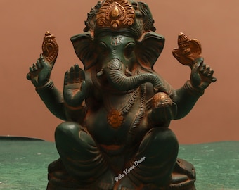 Lord Ganesha Statue - Antique Finish Brass 6.5" Bhagwan Ganpati Idol - Deva Gajanan Figurine - Ganesh Deity - Elephant Head God Sculpture