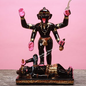 Iskon Maa Kali Statue - 12&quot; Mother Kalika Sclutpure - Black Look Aadi Shakti Figurine - Parashakti Moorti - Durga Idol - Hindu Goddess Deity