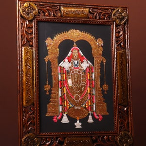 Lord Tirupati Balaji Painting Wooden Frame With Paper - Etsy