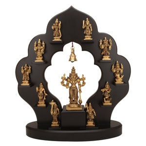 Vishnu Dashavatara - 15 Inch Brass Lord Vishnu Dashavatar - Ten Incarnations of Lord Vishnu - Narayan Figurine  - Hari Murti - Narayana Idol
