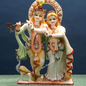 Radha Krishna Statue - 12&quot; Radhika Madhav Deity - Gopal Gopi Sculpture - Hindu Love Symbol - Shyam Shyama Idol - Govinda Radharani Idol