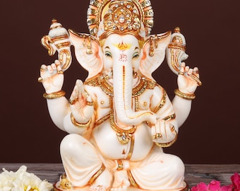 Lord Ganesh Statue - 10" Ganesha Idol - Vinayak - Ganapati - Elephant Head God - Gajanan - Ekdant - Good Luck & Prosperity God Sculpture