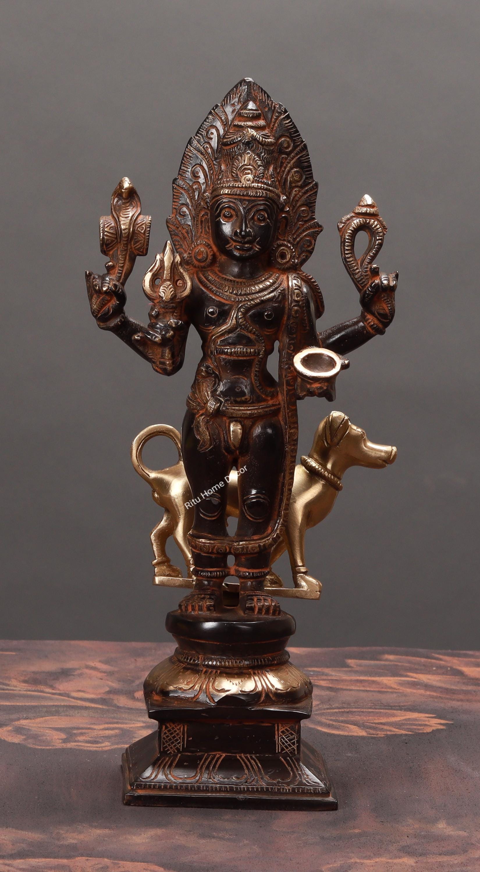 マハーカーラ（バイラヴァ）】 シヴァ神 木彫面 マッラ朝～ネパール朝