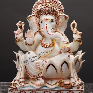 大型18インチのガネーシャ像：幸運の神、ディワリプージャ装飾 - Etsy 日本