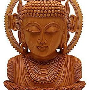 Lord Buddha Head Bust Handmade Indian Art Figurine Siddarth Enlighten one Dharmpada Idol Statue For Home Goddess Tara Feng Sui Gift Souvenir