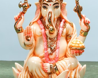 Lord Ganesha 7.5" Statue - God Ganpati Idol - Gajanan Figurine - Vinayak Sculpture - Ganesa - Good Luck God Deity - Elephant Head God - Deva