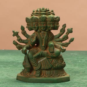 Maa Gayatri Multicolour Statue - Gayatri Goddess Idol - Persona Of Gayatri Manta Deity - Mahagayatri Sculpture - Vedamata Statue - Religious