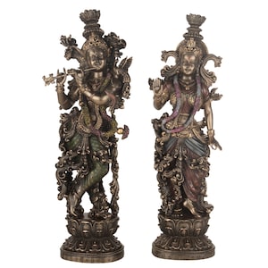 Radha Krishna Idol - Gopal Shyama Deity - Radhakrishna Figurine - Madhav Gopi Statue - Hindu God Of Love Idol - Natnagar Kishori Sculpture