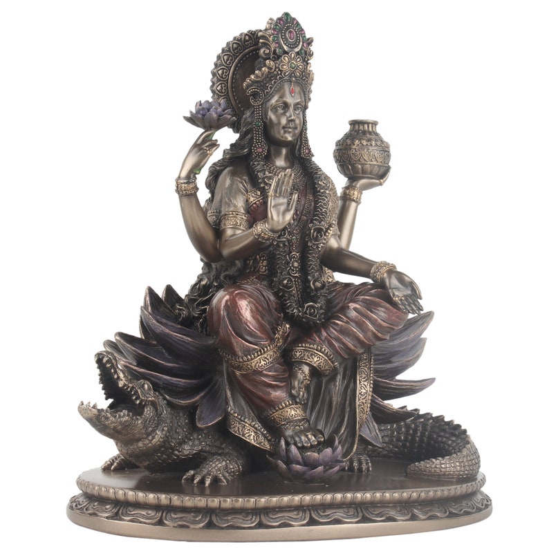 Polyresin Goddess Ganga Statue Sacred River Ido Holy Water Etsy