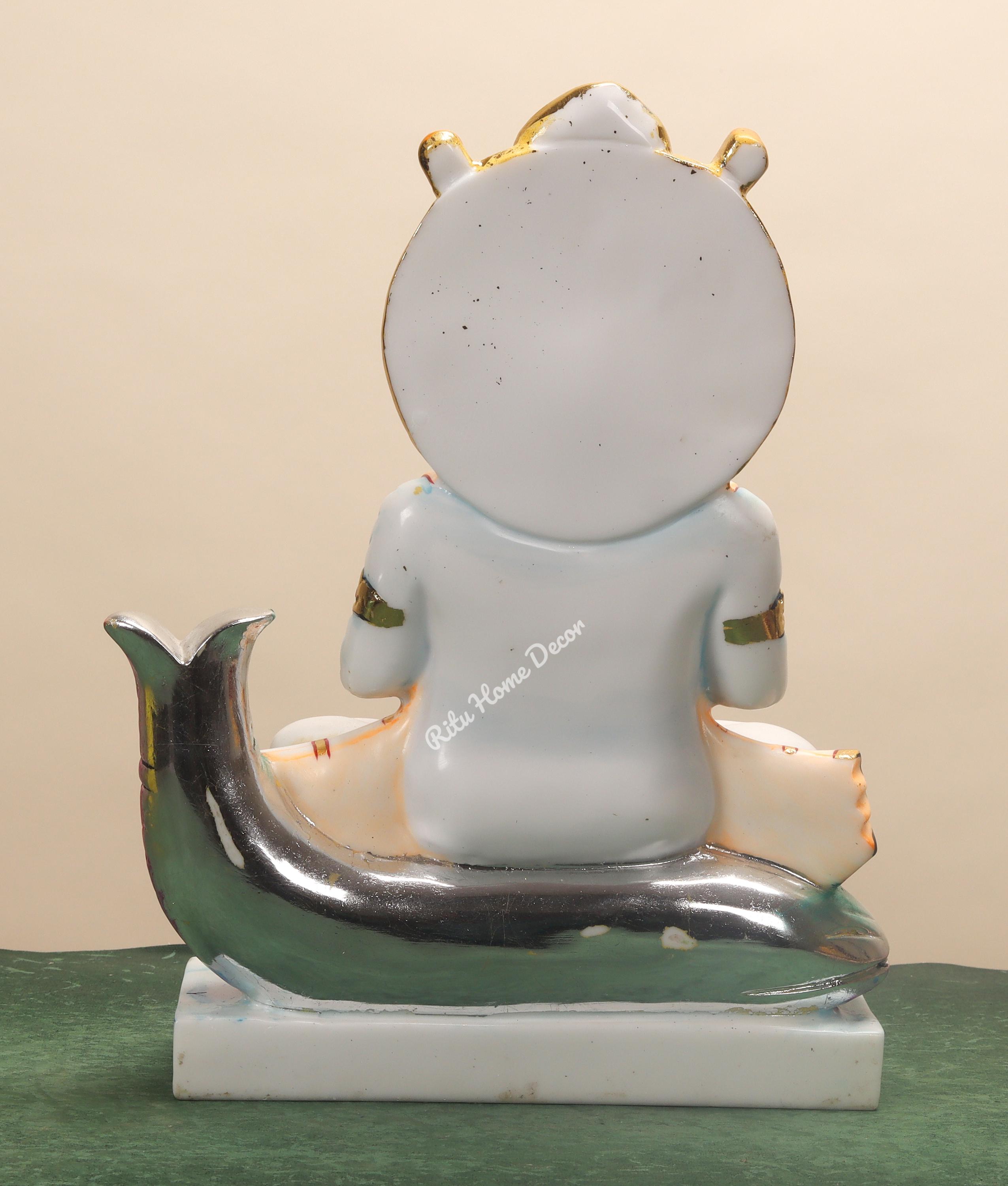 大理石ダストのジュレラル像 - 15インチの家庭用寺院用神像