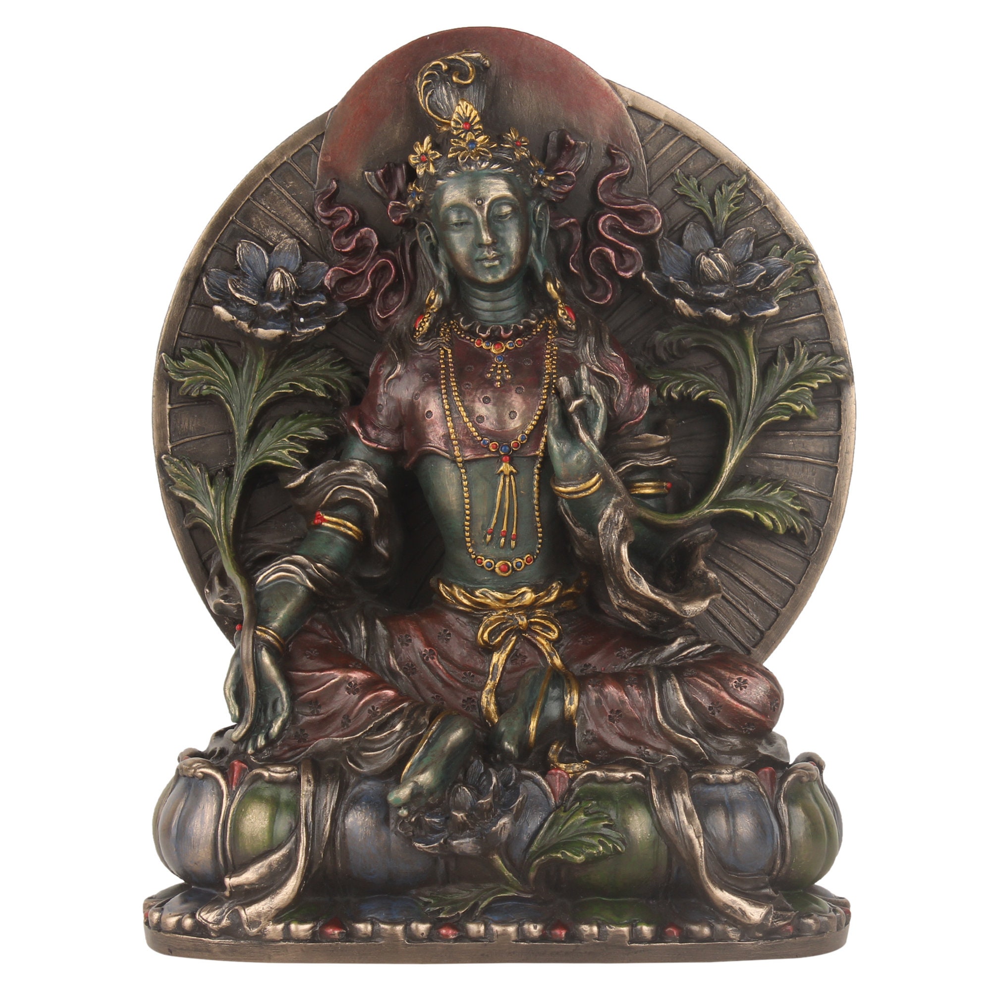 女神タラ像 - 8インチ 女性仏像 - チベット神の置物 - 仏教 - 女性