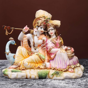 Radha Krishna Statue - Big Size Radha Kishan Figurine - Large Radha-Krishna Sculpture - Hindu Divine couple - Radha Madhav Figurine - Diwal