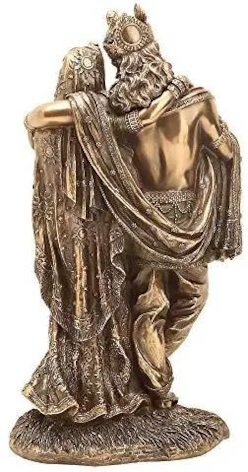 Radha Krishna Statue – Radharani Govinda Idol, Hindu Figurine image 3