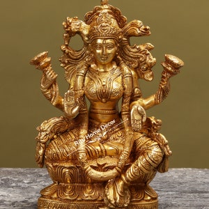 Maa Lakshmi Statue - Goddess Of Wealth - Prosperity - Mother Laxmi Idol - Devi Padma Deity For Home Temple - Indian Fortuna Figurine - Gift