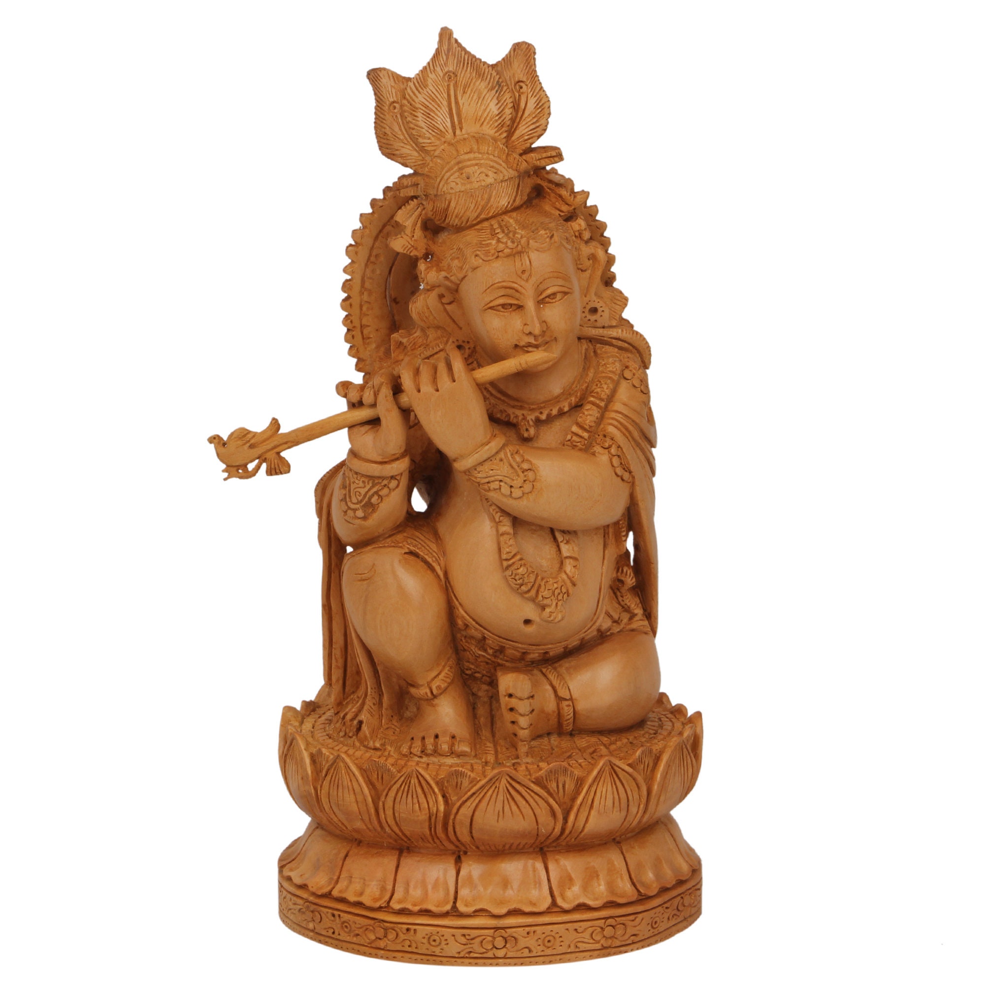 Wooden Lord Krishna Statue Keshav Idol Madhav Sculpture - Etsy