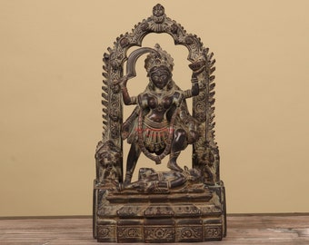 Maa Kali Brass Statue - Maa Durga Deity - Devi Jagdamba Statue - Hindu Religious Goddess Figurine - Shakti Idol - Kalika Idol - Diwlai Gift