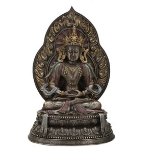王冠仏像 - 12.5インチ仏像 - 仏教神の彫刻 - 瞑想ヨガ神の神 - ゴータマ・シッダールタ像 - 釈迦牟尼
