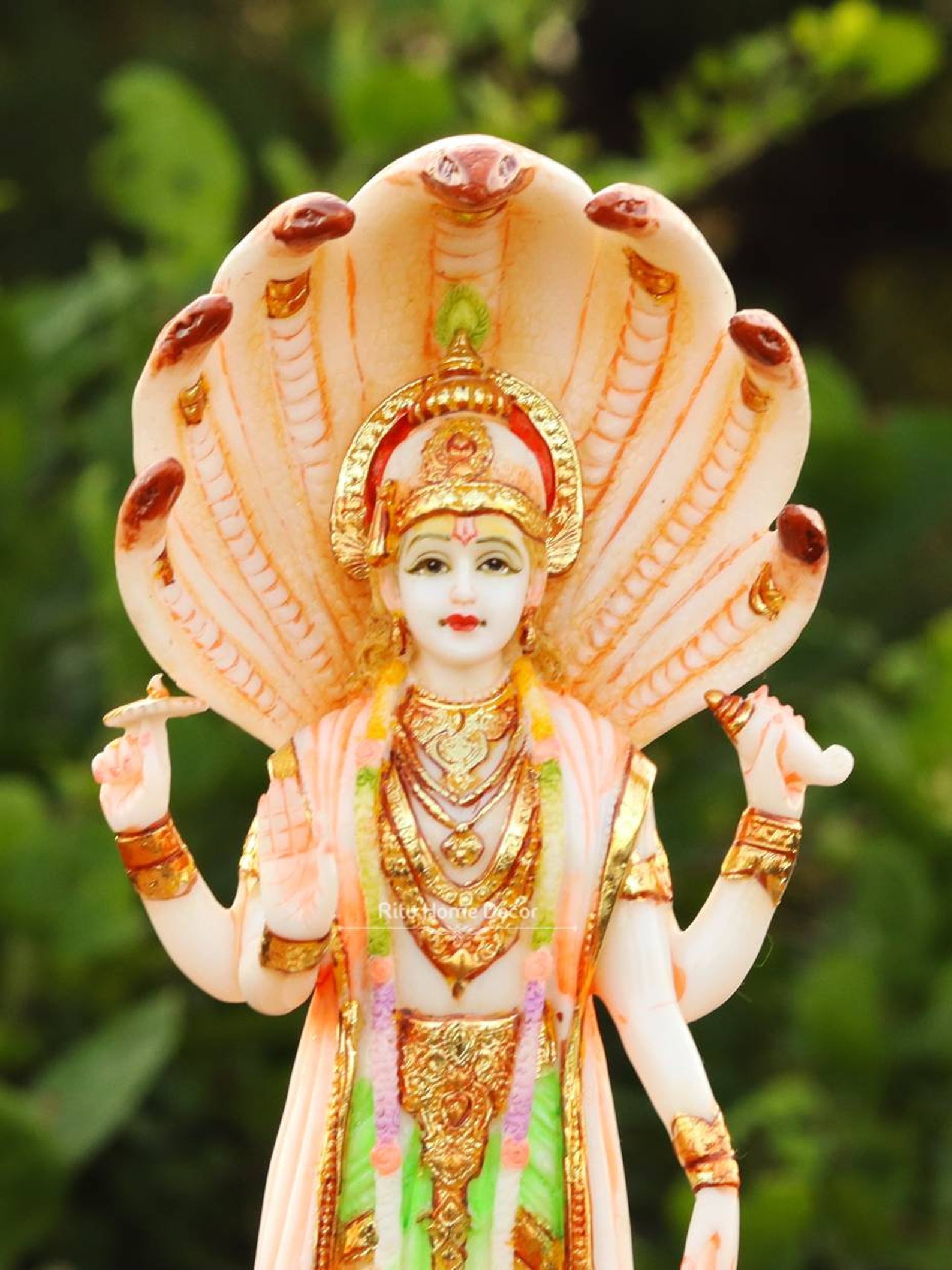 Lord Vishnu Lakshmi Idol Narayana Laxmi Figurine Etsy