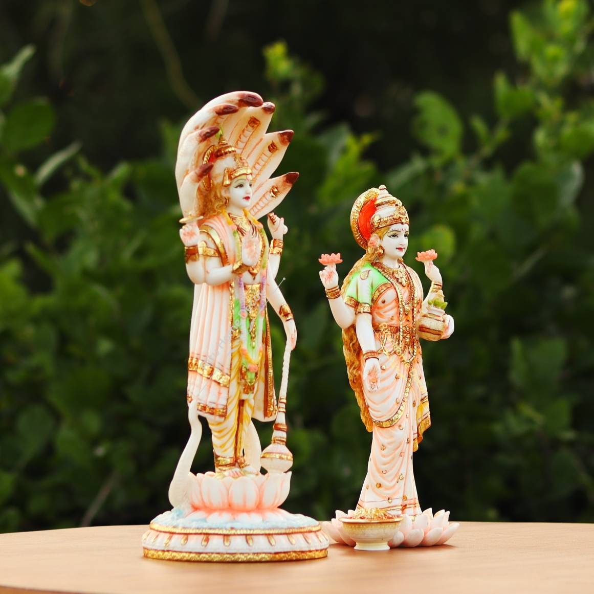 Lord Vishnu Lakshmi Idol Narayana Laxmi Figurine Etsy