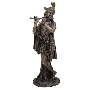 Lord Krishna Statue - 10&quot; Kisna Murti - Gopal Idol - Vasudev Sculpture - Girdhar - Murlidhar - Shayam Figurine - Keshav - Kisna For Home