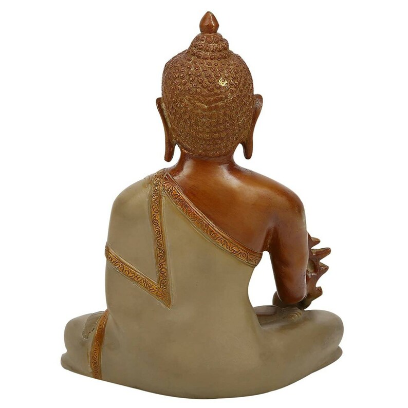 Brass Lord Buddha Statue Antique Finish Gautam Buddha Etsy