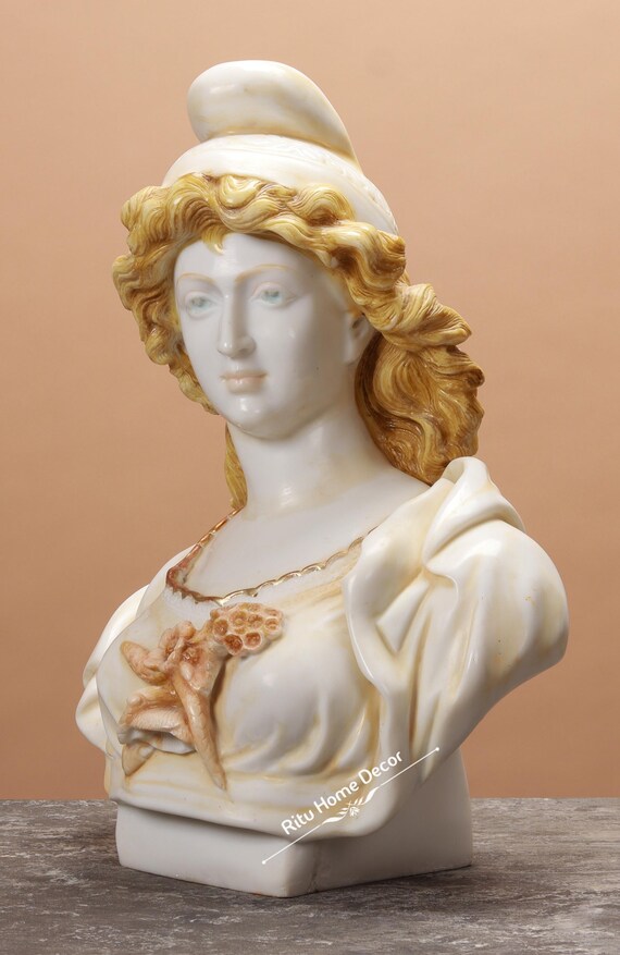 美術品・アンティーク・コレクション 女性 胸像 大理石