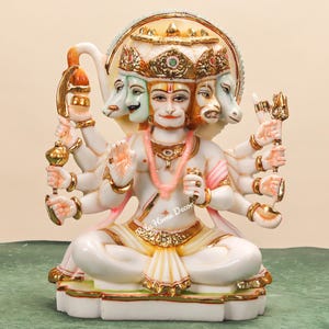 Panchmukhi Hanuman 11&quot; Statue - Bajrang Bali Idol - Hanuman For Worship - God Idol Worship - Monkey God Figurine - Pavanputra Statue Decor