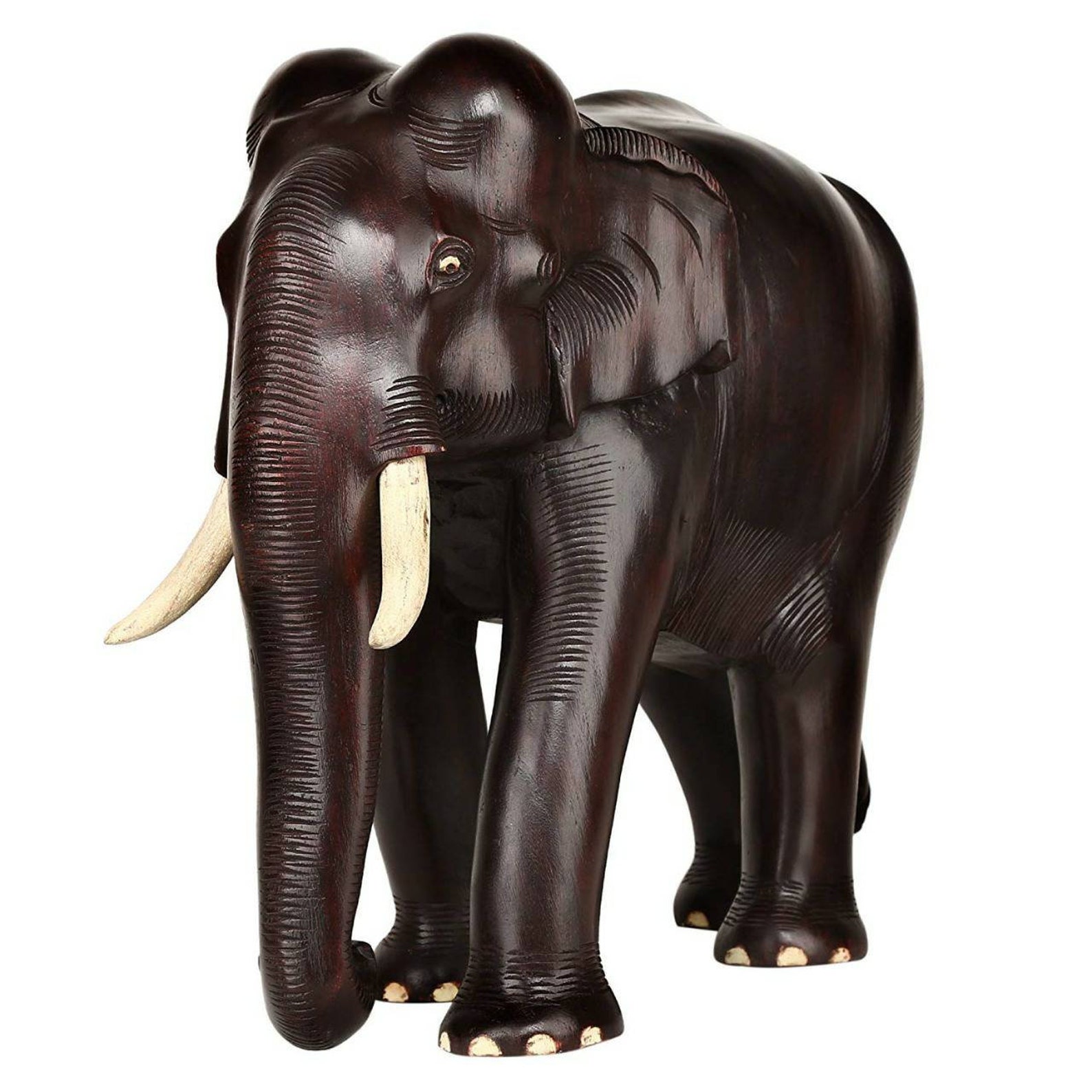 Wooden Elephant Figurine Handmade Handfinished Statue Of Wild Etsy