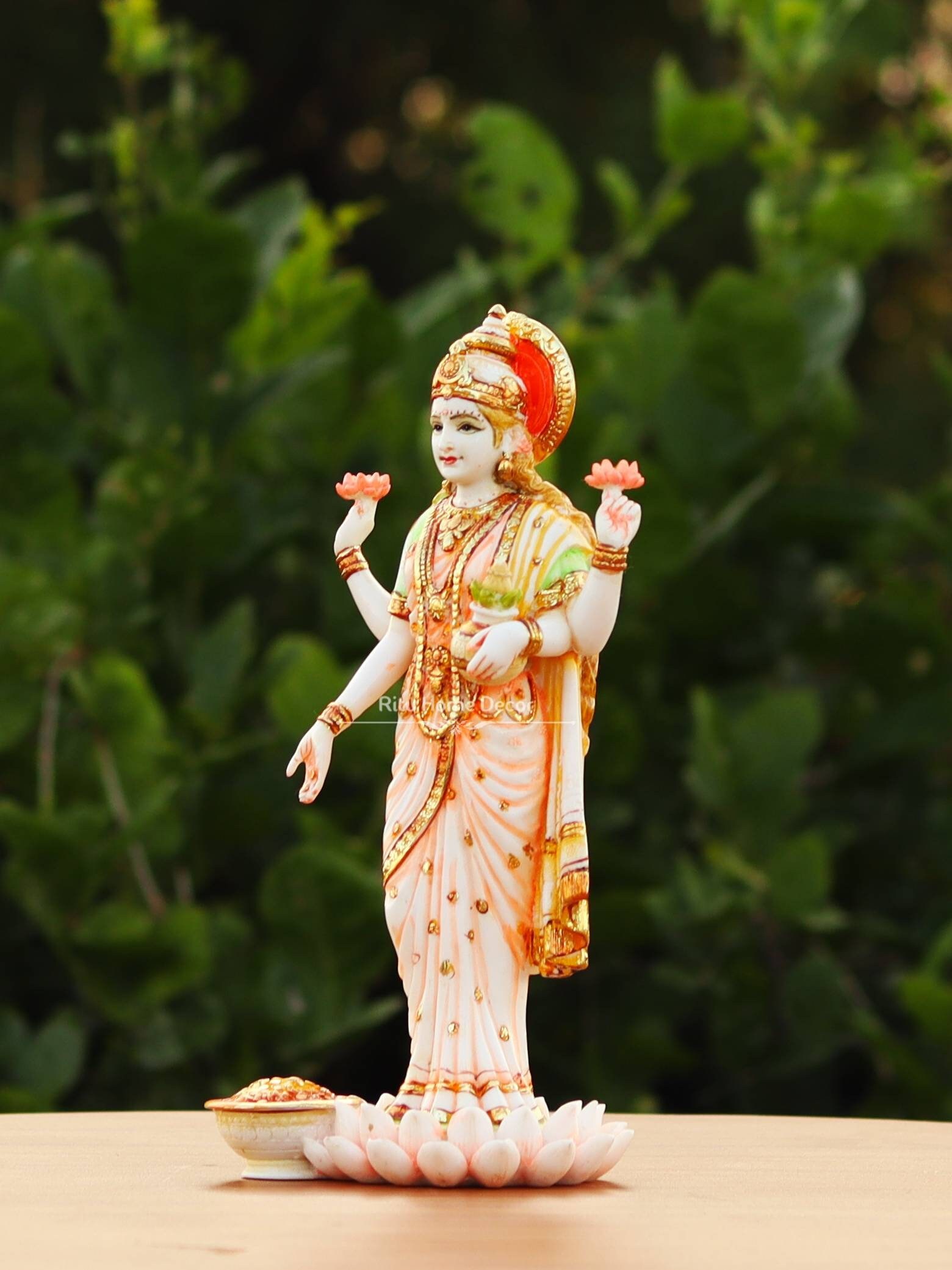 Lord Vishnu Lakshmi Idol Narayana Laxmi Figurine Etsy