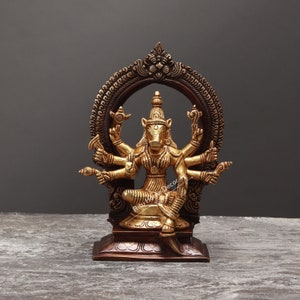 Brass Varahi Devi Statue - Barahi Ma Sculpture - Matrikas - Dandini Devi - Shakti - Tantric Goddess - Hindu Goddess Deity - The Buddhisht