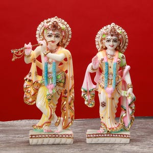Radha Krishna Statue - 12" Girdhar Gopal Sculpture - Divine Lovers Statue - Hindu God Figurine - Radhika Madhav Figurine - Shayma Murlidhar