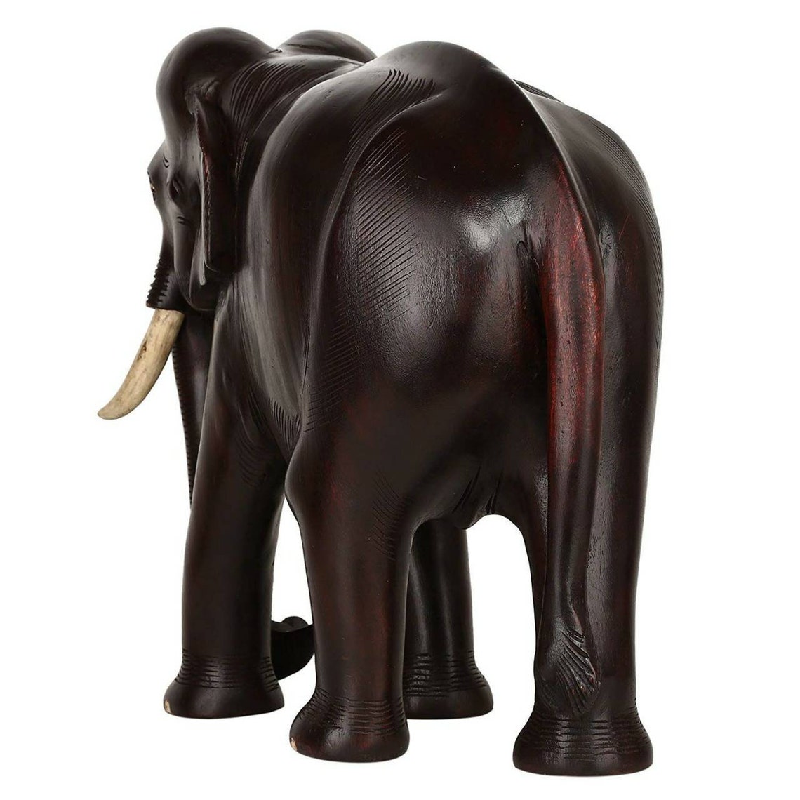 Wooden Elephant Figurine Handmade Handfinished Statue Of Wild Etsy