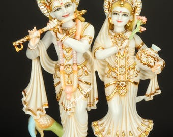 Radha Krishna Culture Marble Statue – Jugal Idol For Worship