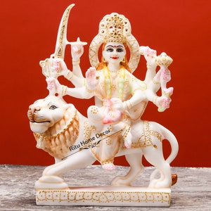 Maa Durga 9&quot; Statue - Maa Jagdamba Idol - Löwe Mount Adi Shakti Statue - Ma Amba Figur - Maa Yogini Statue - Hindu Göttin Statue -