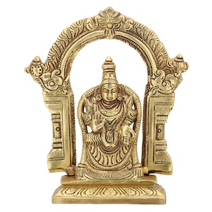 Brass Maa Padmavati Devi Statue - Blessing Ma Lakshmi Sculpture - Padmavathy Idol - Padmavathi - Lord Vishnu Consort Figurine - Padma Idol