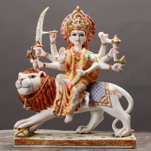 Maa Durga 15 &quot;Statue - Maa Jagdamba Idol - Löwe Berg Adi Shakti Statue - Ma Amba Figur - Maa Yogini Statue - Hinduistische Göttin Statue -