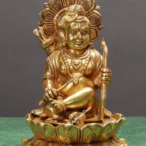 Lord Rama Darbar 9&quot; Sculpture - Bhagwan Ram Statues - Ram Sita Lakshman Hanuman Idol - Deities For Home Temple - Adipurush Rama Idol - Gift