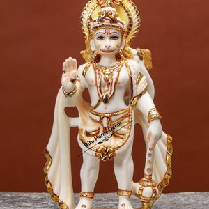 God Bajrang Bali Statue - Hanuman Ji Idol - Ram bhakt hanuman Statue - Anjani Putra Hanuman Figurine - Mountain Carrying Hanuman Statue