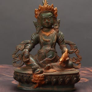 Lord Kuber Statue - Kuvera Statue - Lord of Wealth - Money God - Kuber Murti - Lokapala Statue - Hindu Dhan Kubera Sculpture - Hindu